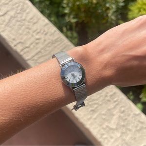 Cocktail watch silver vintage round